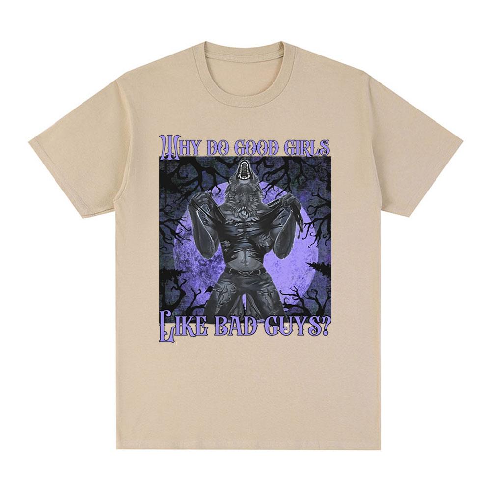 

Why Do Good Girls Like Bad Guys Literally Me Wolf Funny Meme T Shirts Men Casual Cotton Vintage Short Sleeve Oversized T-shirts 4XL