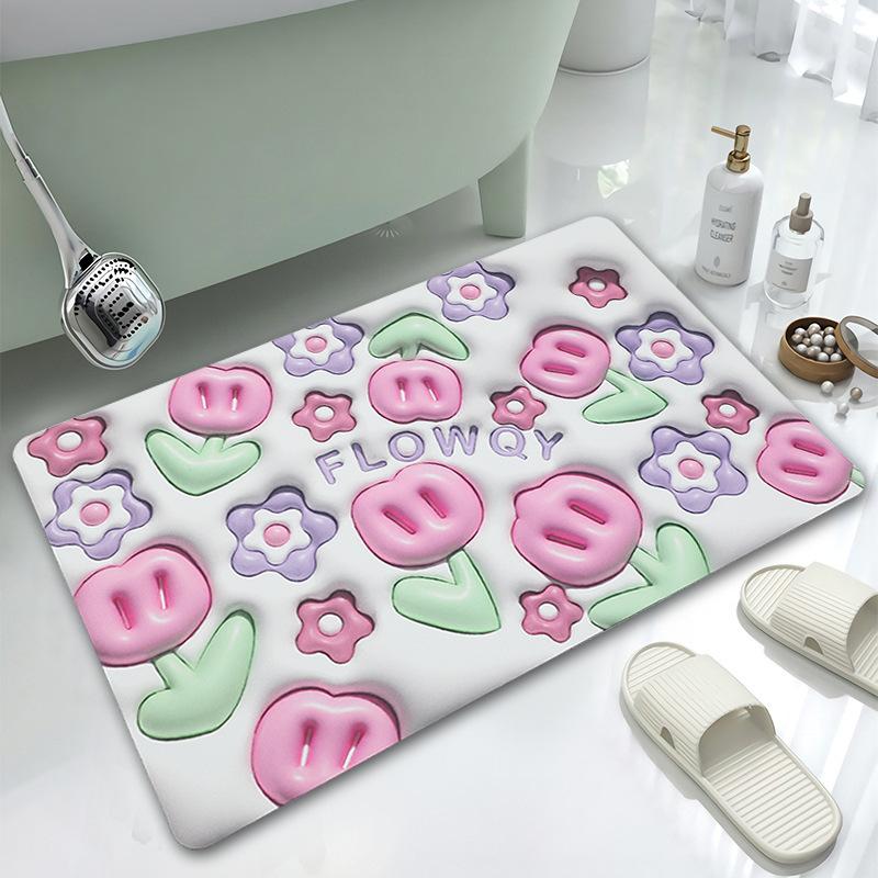 

Утолщенный впитывающий диатомитовый грязевой тисненый ковер входная дверь коврик туалет ванная кухня балкон нескользящий коврик 40 * 60cm