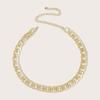 Metal Flexible Gold Waist Chain For Women With Irregular Double Ellipse Shape