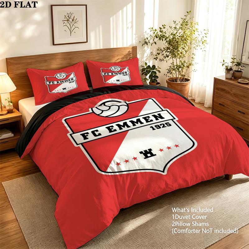 Fc Emmen Bedding Quilt Set Quilt Cover Pillowcase Home Decoration Birthday Gift (1 * duvet cover + 2 * pillowcase, without core)