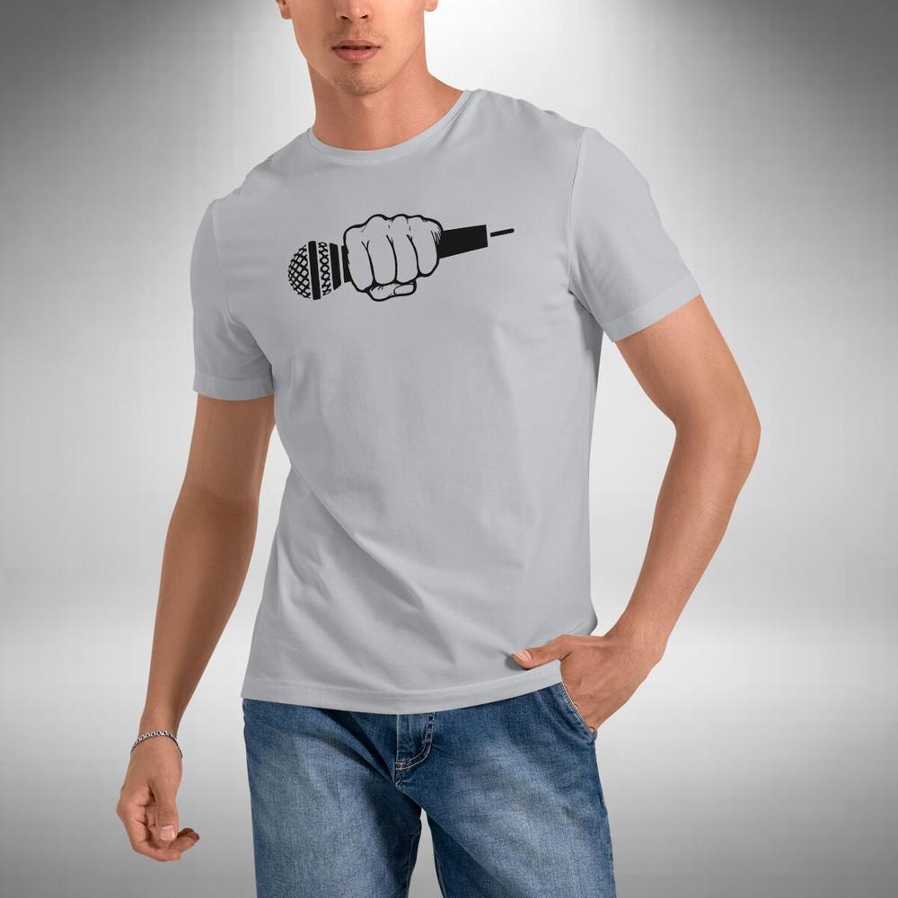 

Hand Hold Microphone T-Shirt Dj Clubbing Dance Rave Music Lover MC Small to 5XL M
