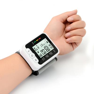 Electronic Blood Pressure Monitor Battery Powered One-click Measurement White Large Display Wrist Blood