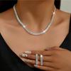 Women's Fashion Copper Claw Chain Zircon Series Jewelry Set, Simple and Versatile, Light Luxury and High End Jewelry