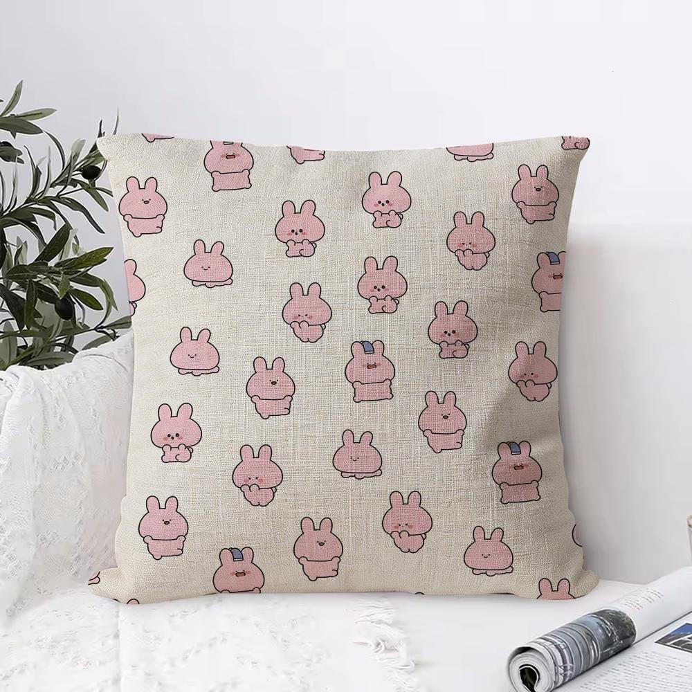 AAsamimichaan AAsamimi Cushion Cover Eco Linen Pillow Case DoubleSided Print Breathable Durable Zipper Home Decor Gift