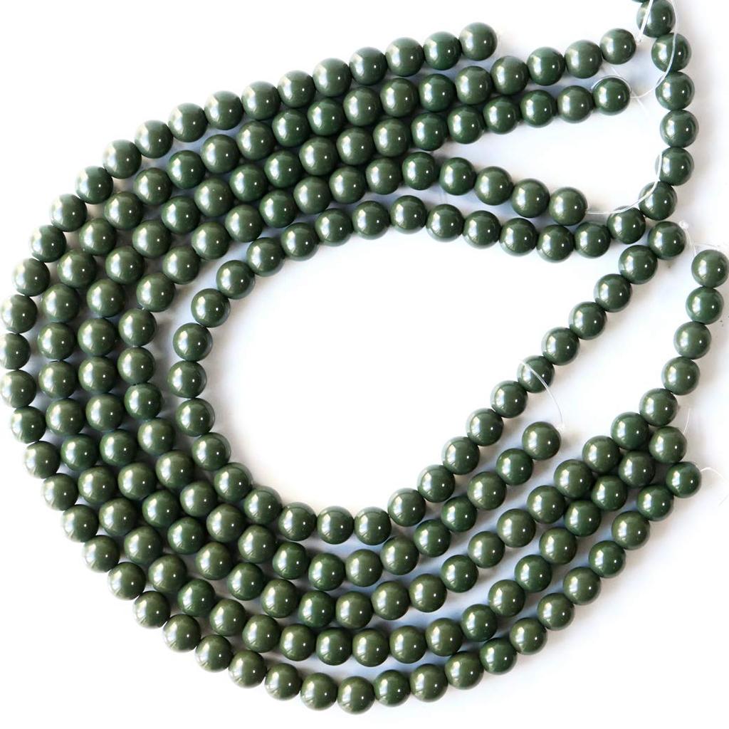 [GOLD STONE] Green Beitou Stone Strand, 40cm, from Taiwan, Negative Ion Measured, Radium Green Hokutolite, 10mm
