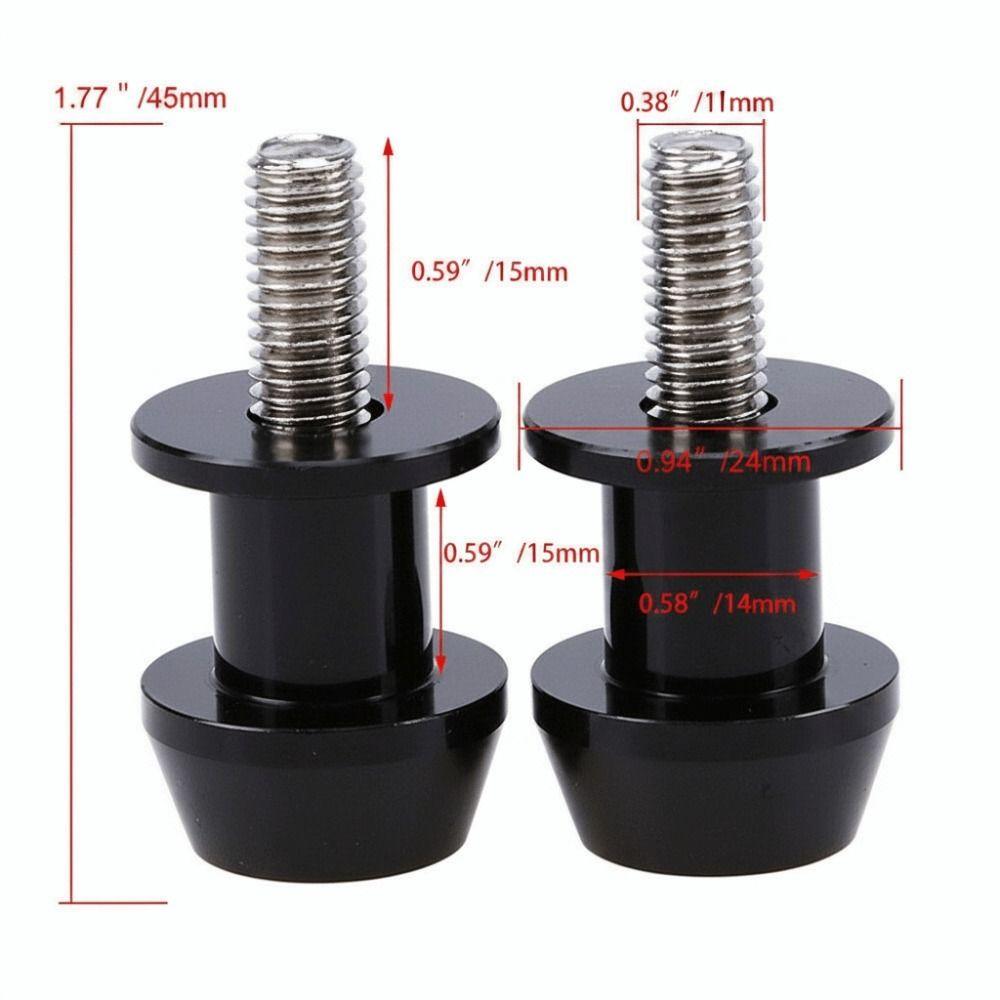 10mm Diameter Swingarm Spools Slider CNC Machined Motorcycle Stand Spools Garage Use