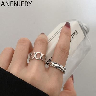 Hollow Geometric Open Rings for Women Men Square Circle Rings Wholesale New