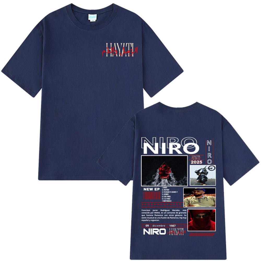 Rapper Niro OX7 Grafik Herren- und Damen-T-Shirt, Lässiges und modisches Hip-Hop-T-Shirt, Sommerdruck 100% reine Baumwolle