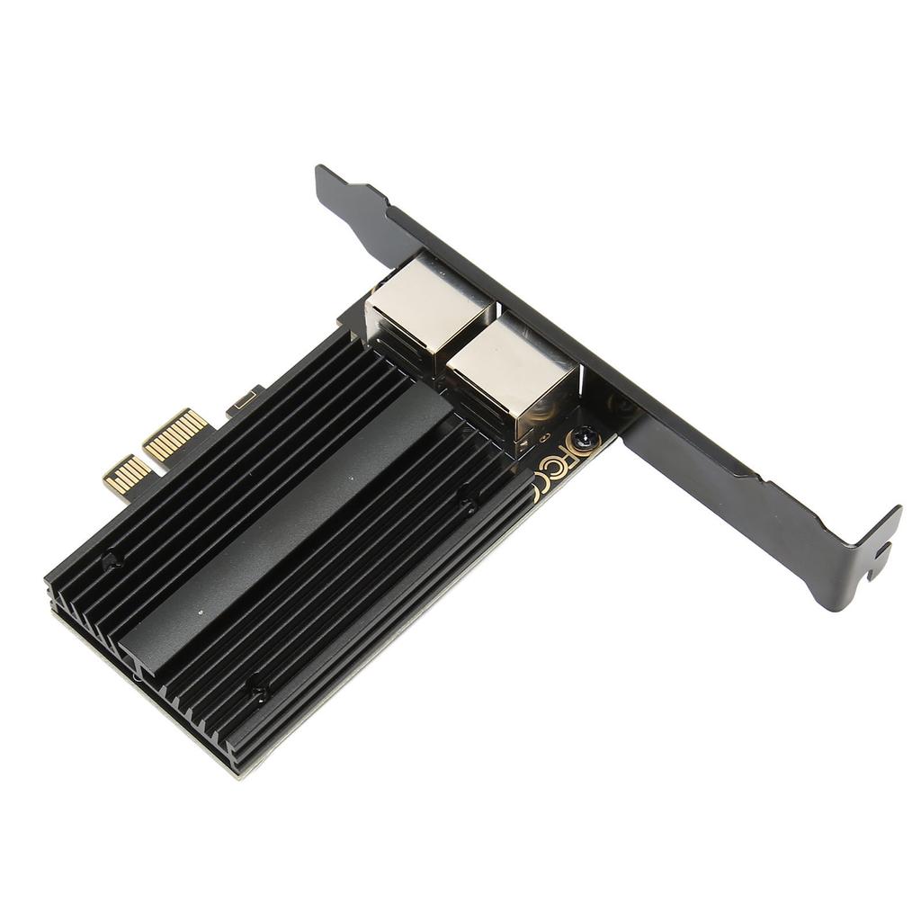 PCIe Network Card 2.5Gbps Dual Port Gold Plated Pin Aluminium Alloy Gigabit Ethernet Card for