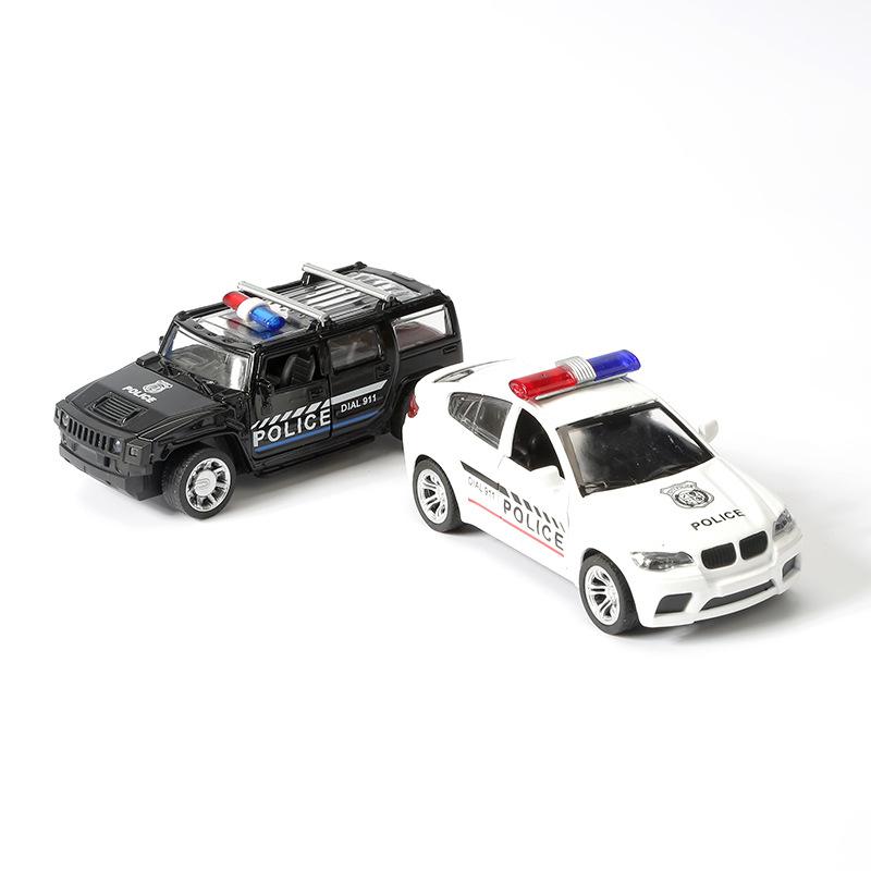 Alloy Car Model Children's Toy Two-door Simulation Metal Police Car Model