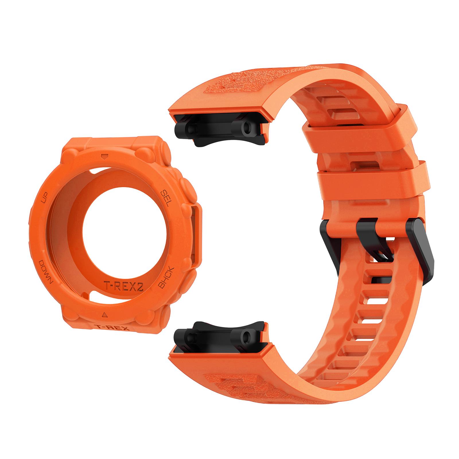 

For Huami Amazfit T-Rex 2 Silicone Replacement Strap Watch Band with Protective Case I