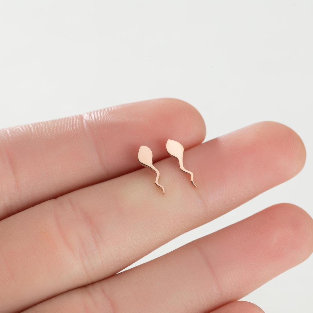 Unisex Stainless Steel Punk Musical Note Earrings with Whirlwind Design