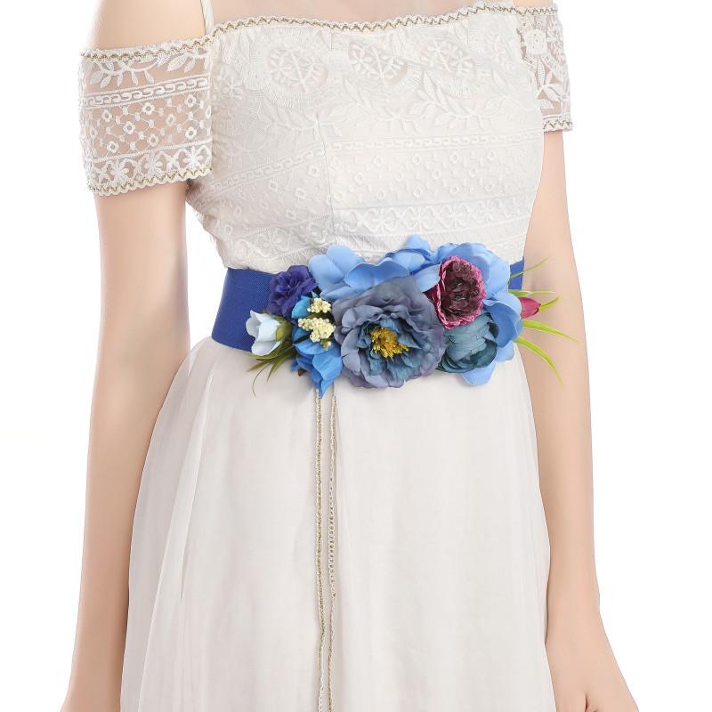 Bridal Feather Flower Elastic Waistband Accessory