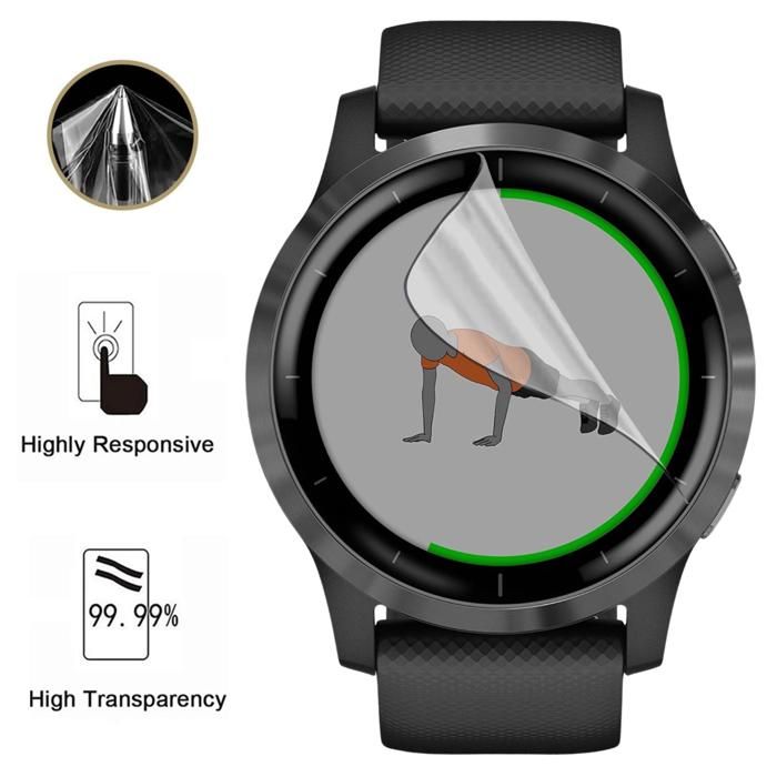Screen Protector for Garmin Vivoactive 4 - 45mm [6 Pack] Ultra Thin Resistant Protective Plastic Film Phonillico