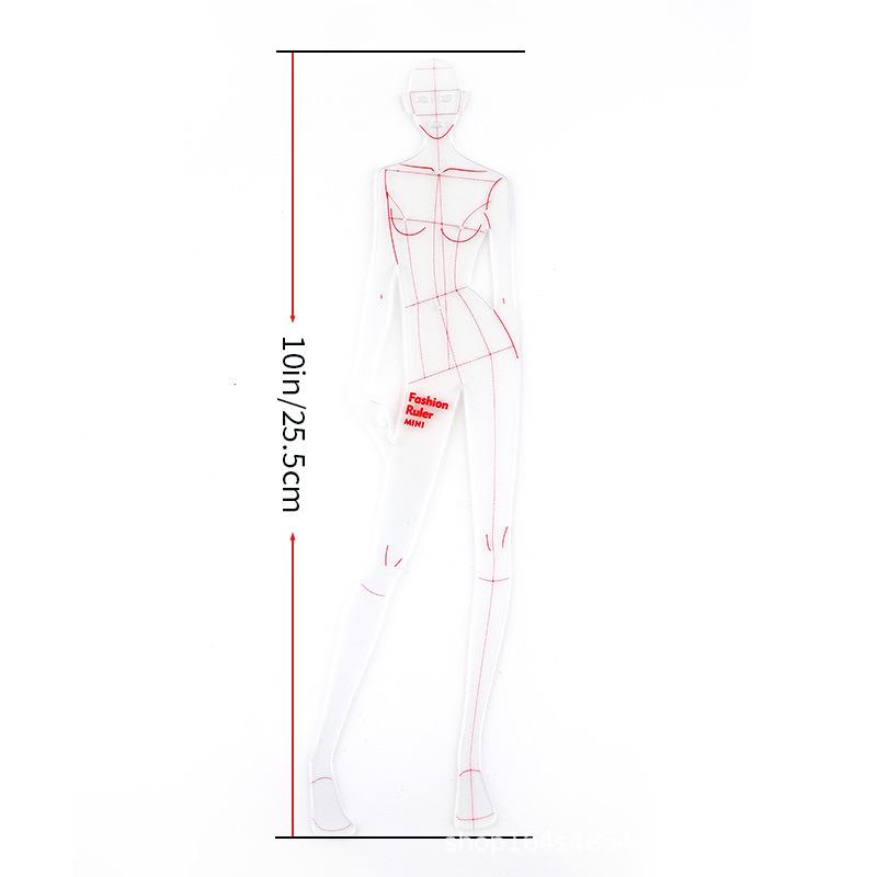 

1Pcs Clear Illustration DIY Quilting Clothing Design Rulers Fashion Drawing Template Ruler For Drafting Clothing Designers