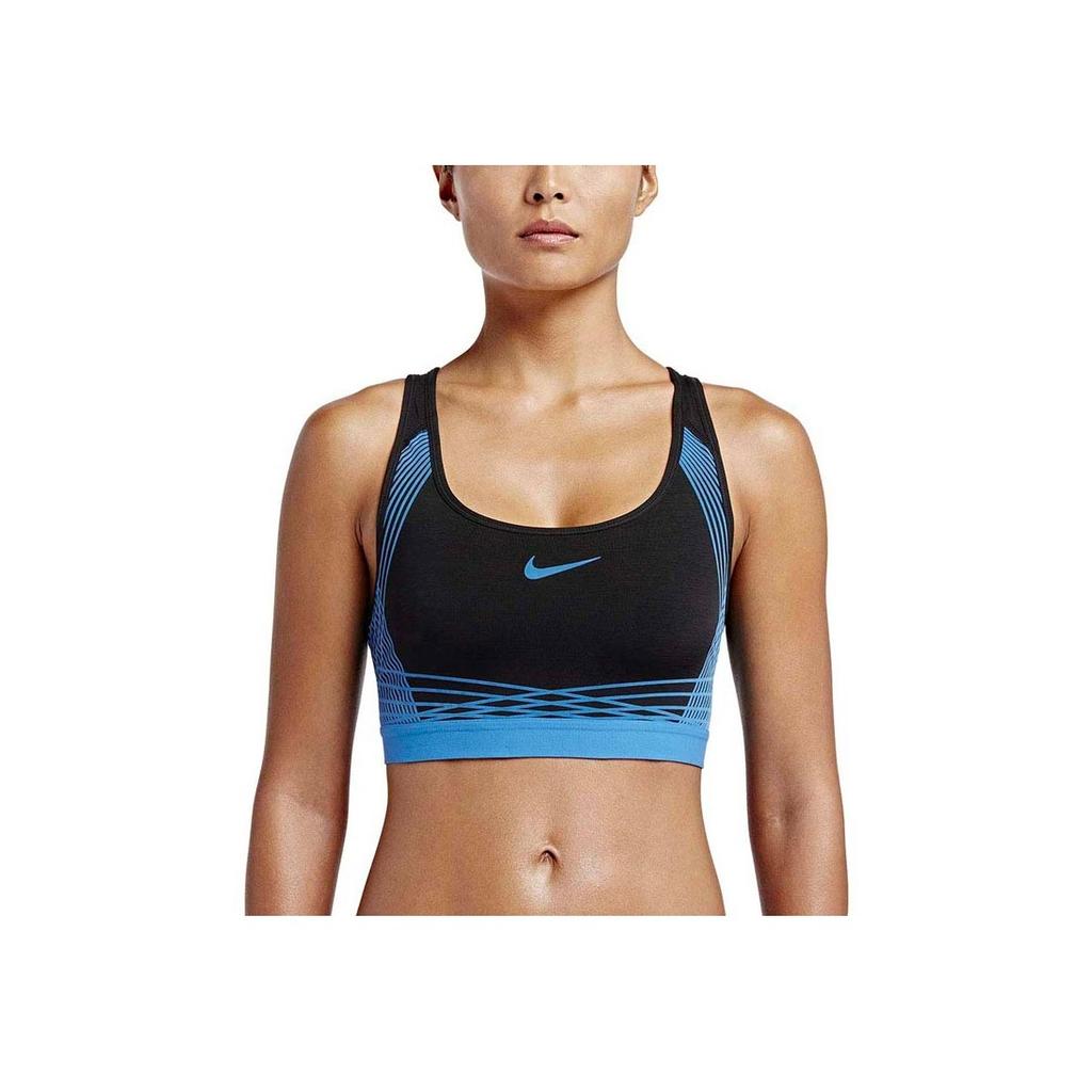 Nike Logo Print Breathable Sports Bra Women Underwear Blue 805308-015