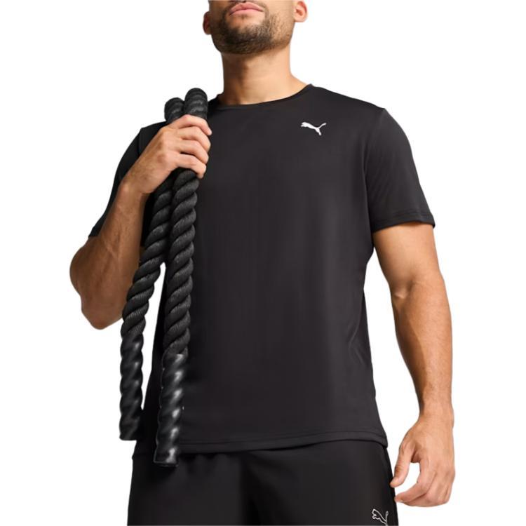Puma American Logo Straight Cut Crew Neck Short Sleeve T-Shirt Men Tops Black 527338-01