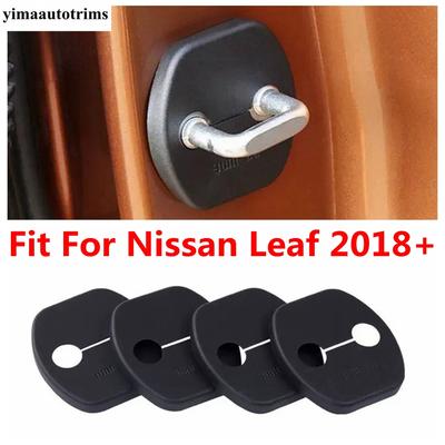 Car Door Lock Cap Protector Decoration Cover Trim Fit For Nissan Leaf 2018 - Black Plastic Interior Accessories