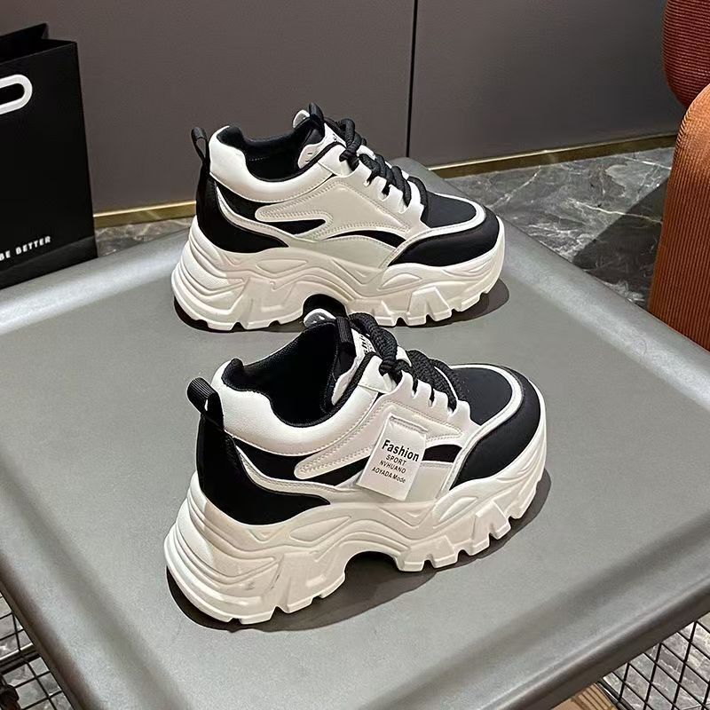 

Inner heightening women s shoes Small autumn thick-soled heightening casual dad sports shoes 2025 women s new 8cm muffin 40