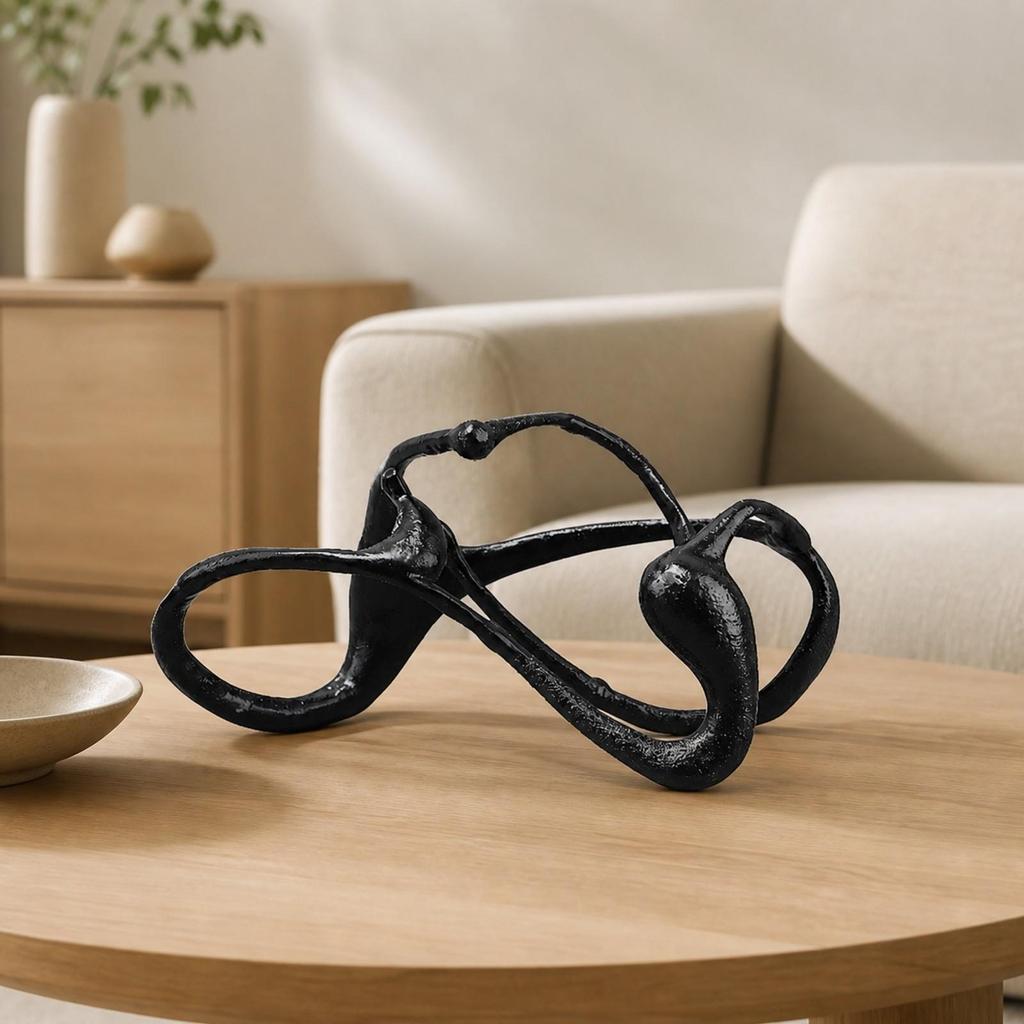 Abstract Metal Sculpture with Intertwined Loops for Living Room, Hotel Interiors