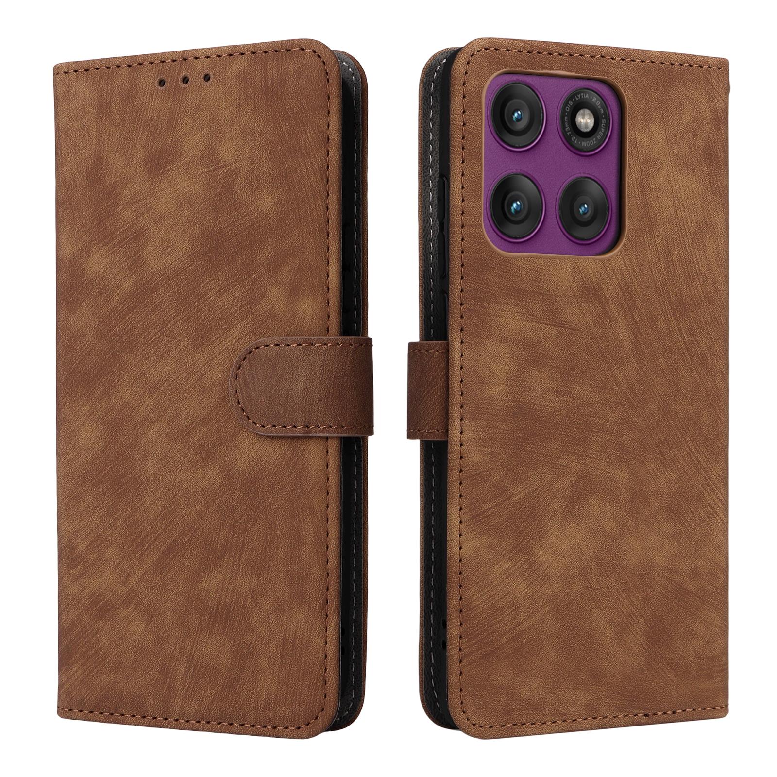 

Флип-чехол для Motorola Edge 60 Pro из ПУ кожи, защита всего корпуса с [блокировкой RFID], противоударный прочный ретро чехол для телефона for Motorola Edge 60 Pro коричневый