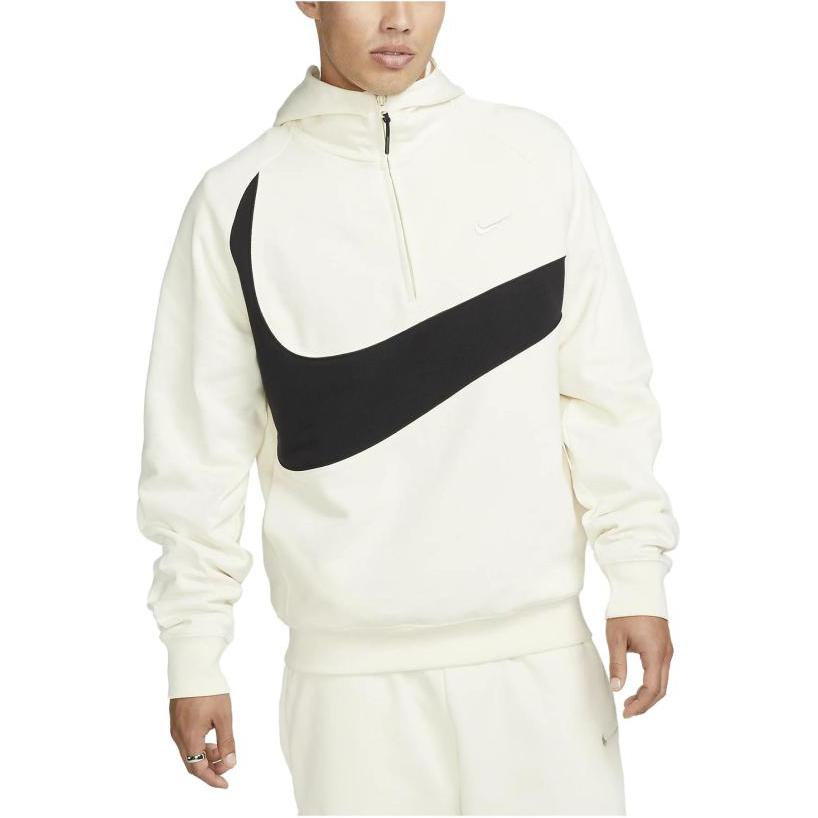Nike Casual Half-Zip Hooded Long-Sleeve Sweatshirt Men Tops White DX0567-113