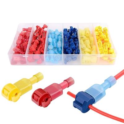 120pcs Peel-Free T-Tap Connector Efficient Wiring Waterproof Wire Splicing Terminal Clamp Type Insulated Quick Crimp Terminal