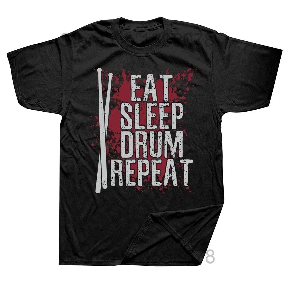 Retro Vintage Drummer T Shirt Graphic Cotton Streetwear Drumming Drumsticks Drumset Drum Set Birthday Gifts Tshirt Men Clothing