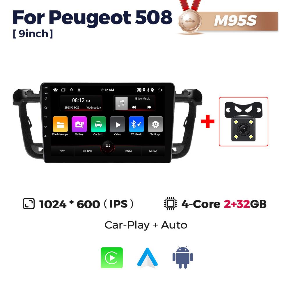 NaviFly Car Radio For Peugeot 508 508SW 2011-2018 Multimedia Player Stereo Autoaudio Head Unit Android 9 inch Navigation GPS BT