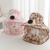 USB Charging Solar Fan Cap Anti-UV Cooling Fan Hat Women Sun Hat Fisherman Hat  Summer Season