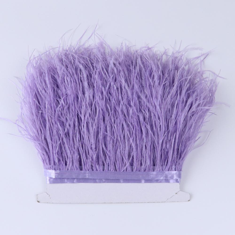 

1 Метр Отделка из Страусиных Перьев Натуральный Страусиный Пух Бахрома Лента Кружево для Свадебного Платья Вечернего Платья Швейная Декорация перо 10-15 cm светло-фиолетовый
