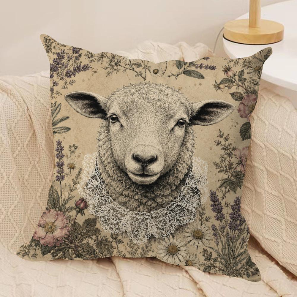 Vintage Woodland Animals Cushion Cover Pillow Case Short Plush Square Throw Pillow Covers Pillowcase Sofa Home Decor Gift