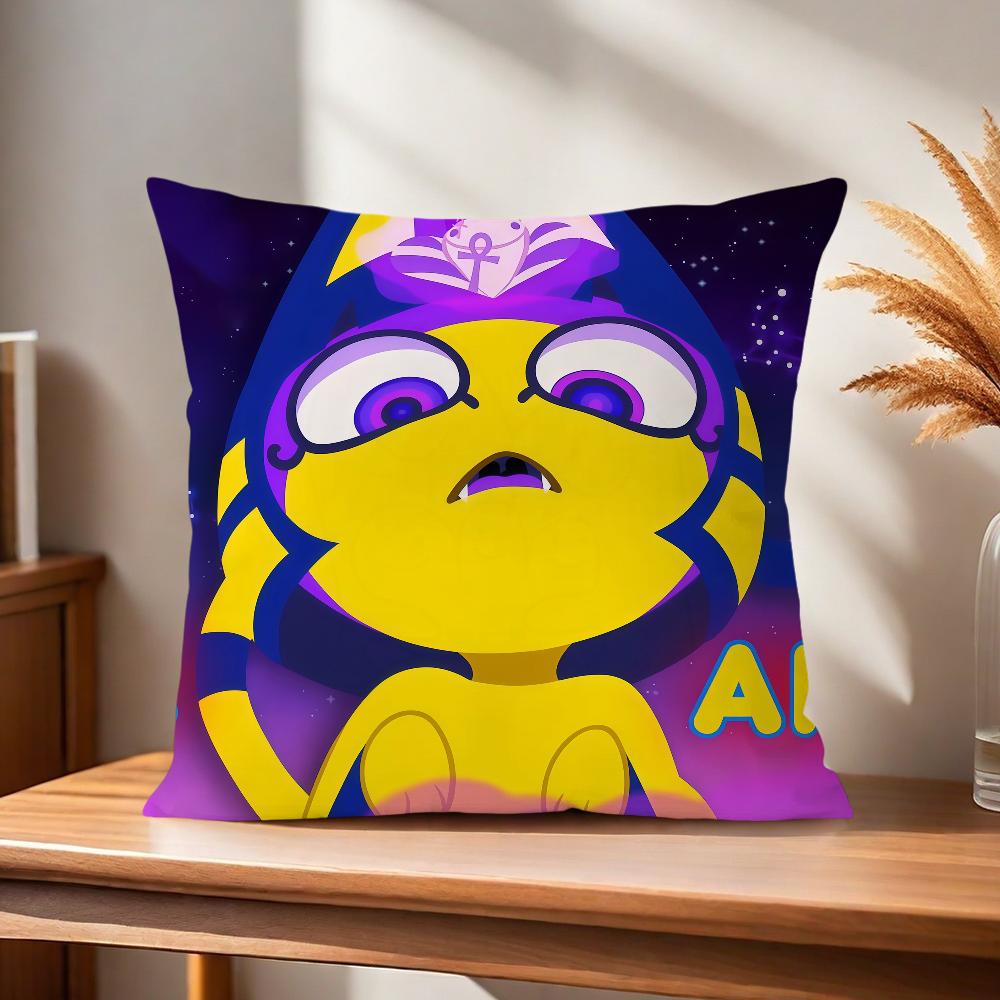 Zone Comfortable Soft Pillow C-Crossing Case Animal for Sofa Living Ankha Room Home Office Decor Protective Covers GAME S-snooty