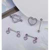 Staligue 2 Pairs Titanium Nipple Rings for Women 14G Nipple Piercing Heart CZ Barbell Body Nipple Piercing Jewelry