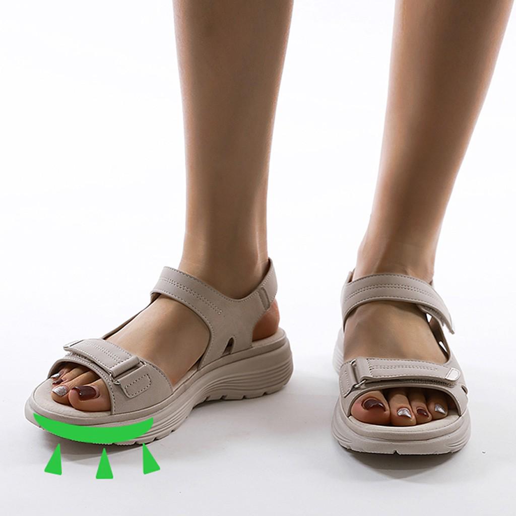 Women'S Sandals Summer Roman Style Open Toed Adhesive Strap Breathable Soft Sole Wedge Sandal For Womens Streetwear Cool Shoes
