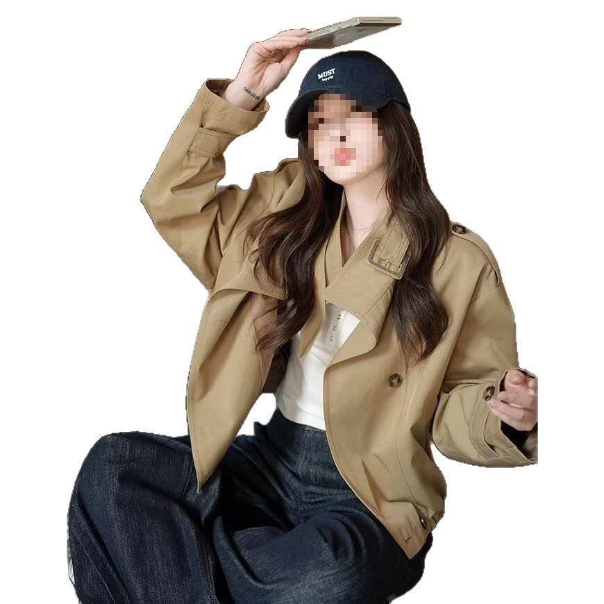 Korean Retro Lapel Single-Breasted Trench Coat - Versatile Spring/Autumn Women's Jacket