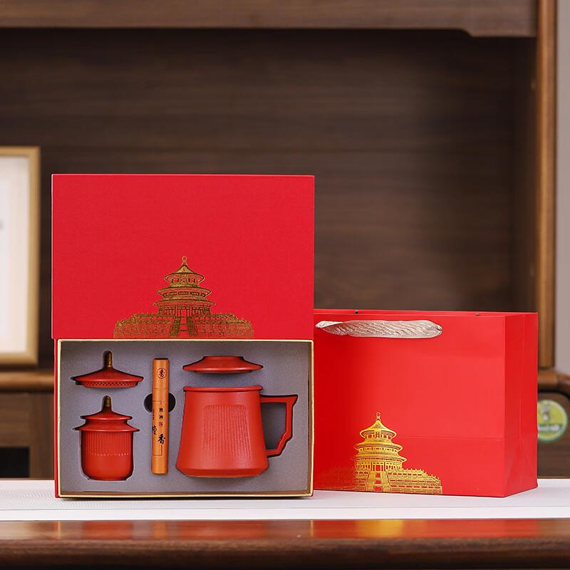 Forbidden City Ceramic Mug Gift Set Cup + Tea Caddy + Incense