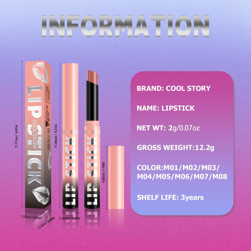 8 Colors Matte Lipstick Pencil Waterproof Long Lasting Non-Stick Cup Lip Stain Tint Beauty Nude Lipstick Pen Makeup Cosmetics
