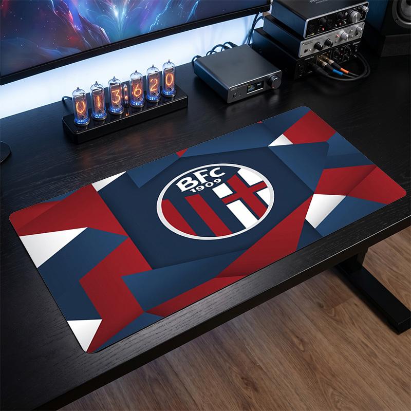 Bologna FC Theme Pattern Mouse Pad, Soccer Logo Design XXL Gaming Desk Mat Non-Slip Computer Mouse Pad