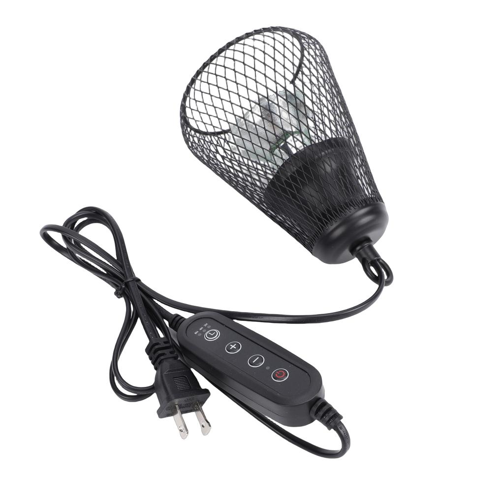 Reptile Heater Lamp Anti Scald Mesh Cage Lampshade Cover for Turtles Chicks Lizard Snake US Plug