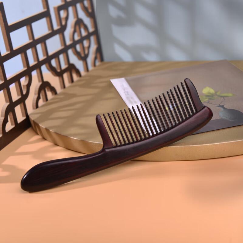 Tan Mujiang Inlaid Walnut Wood Comb Gift Set