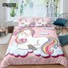Luxury 3D Pink Unicorn Bedding Set for Kids Queen King Size Duvet Cover Pillowcase Cartoon Home Living EU US AU UK