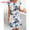 Polyester Short Sleeve Floral Print Dress With Digital Printing For Casual Spring Wear