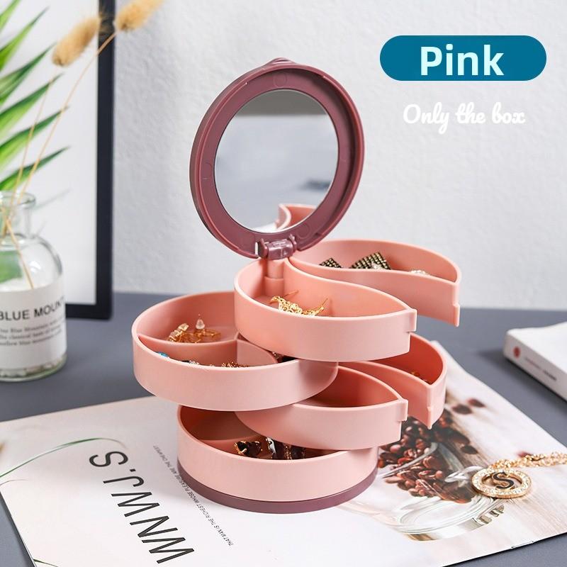 Rotating Multi-layer Jewelry Box Handmade Earrings Necklaces Jewelry Storage Box Exquisite Dust-proof Box