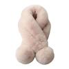 Faux Rabbit Fur Plush Cross Scarf Thicken Double-sided Neck Cover Shawl  Women Girls