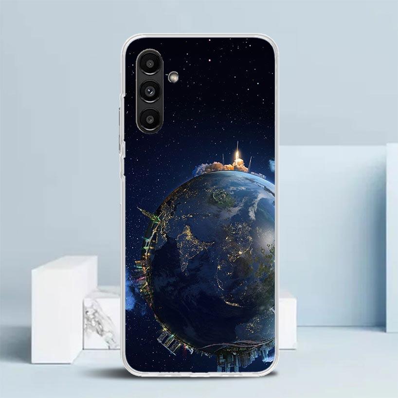 Earth Stars Space Phone Case For Samsung Galaxy A17 A37 A57 A16 A15 A14 A13 A56 A55 A54 A53 A36 A35 A34 A33 A26 A25 A24 A23 Gala