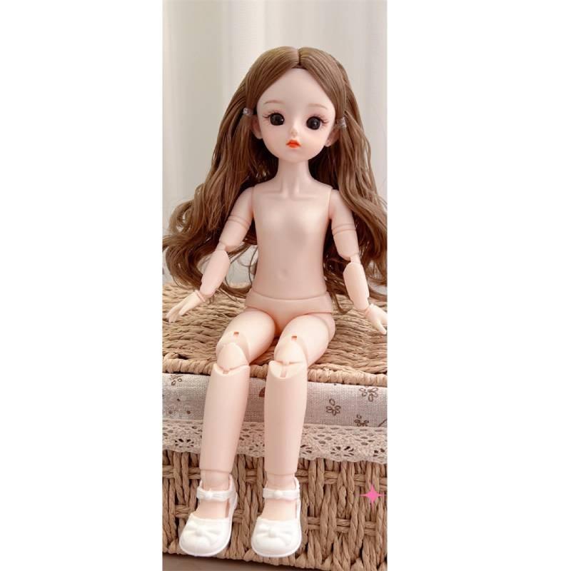 30cm Multi Contact Lenses Bjd Doll Toy Straight Curly Hair Articular Mobility