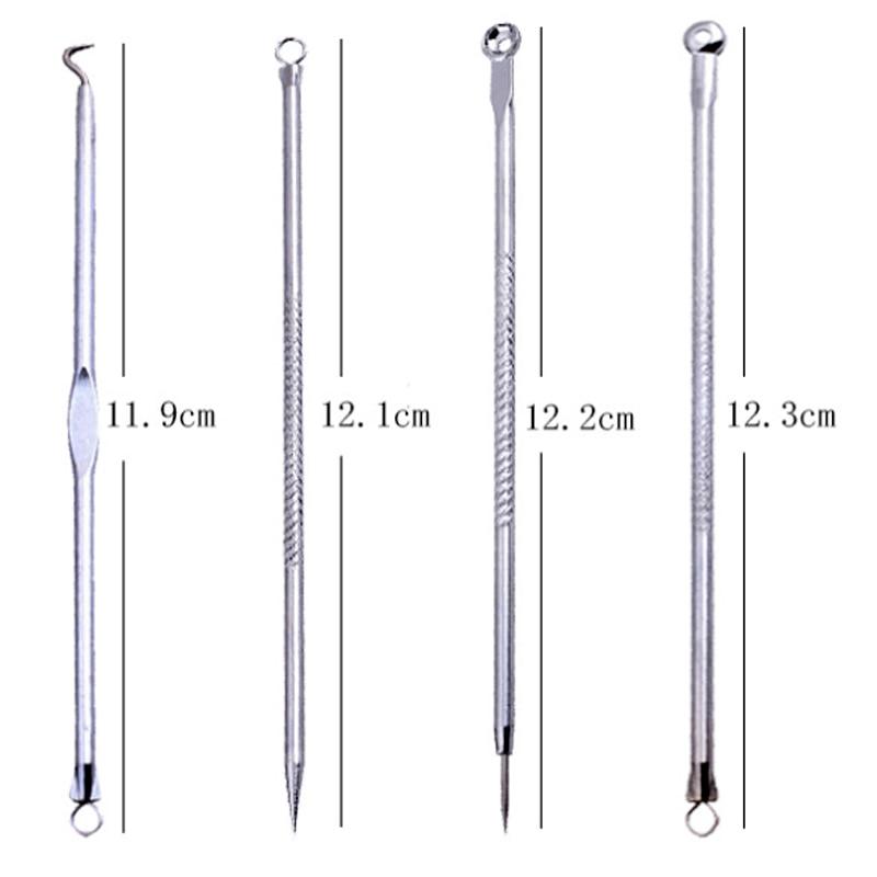 4 Teile/satz Stick Pinzette Loop Löffel für Gesicht Extrusion von Akne Crush Gegen Pickel Extractor Mitesser Komedonen Von Akne im Gesicht