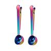 2pcs Stainless Steel Coffee Spoon Clip Household 2in1 Milk Powder Spoon Sealing Clip Golden Measuring Spoon Kitchen Baking Tool