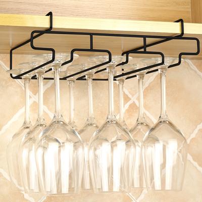 Kitchen Decorative Cabinet Goblet Bar Storage Shelf Hanging Rack Stemware Holder Wine Glass Rack Cup Hanger